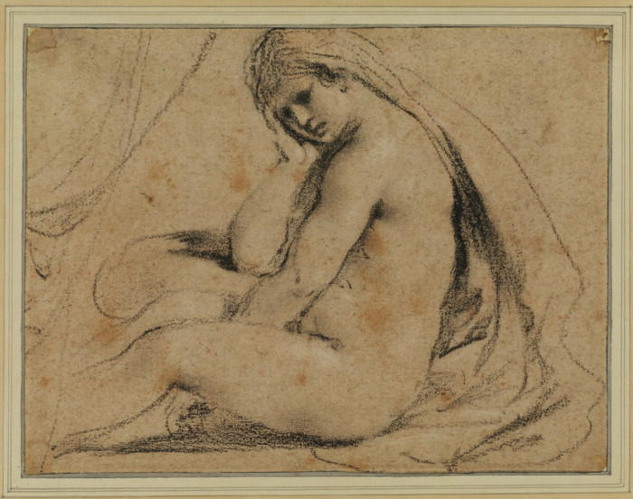 Nude Figure Of A Woman, Seen From The Side — Guercino
