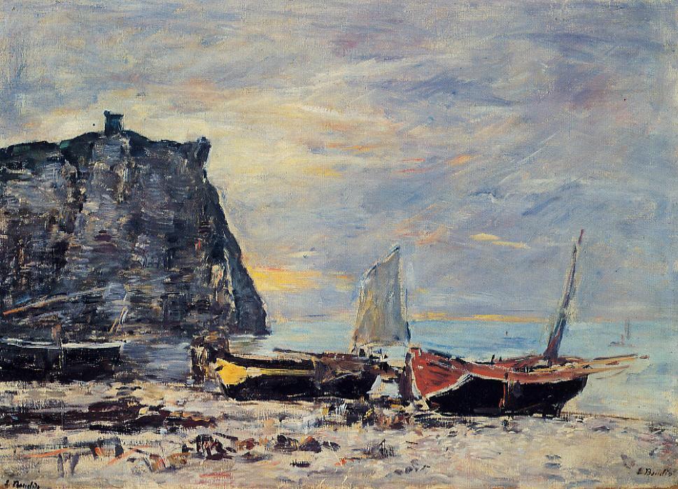 Etretat, The Cliff Of Aval — Eugène Louis Boudin