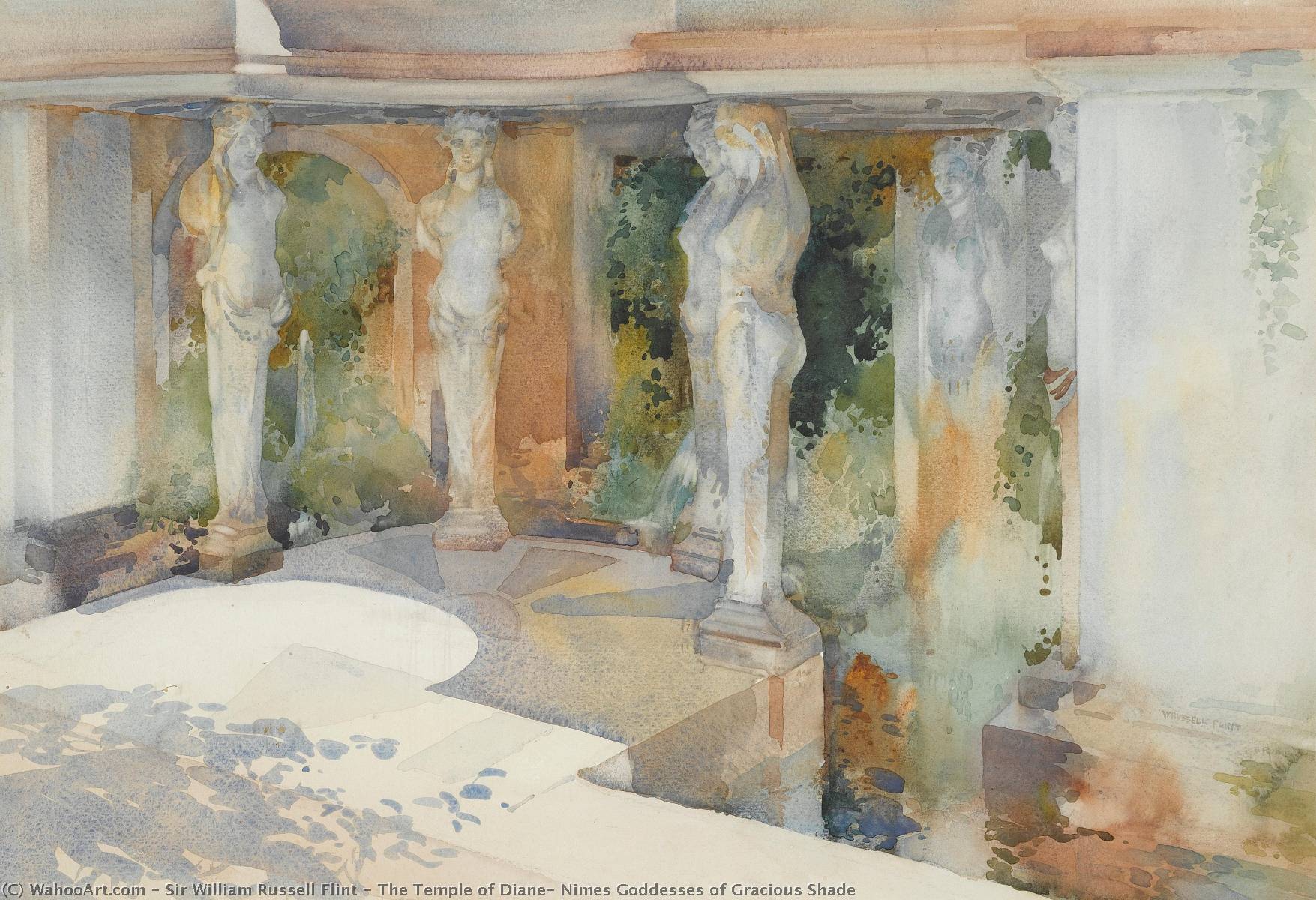 The Temple Of Diane, Nimes Goddesses Of Gracious Shade — Sir William Russell Flint