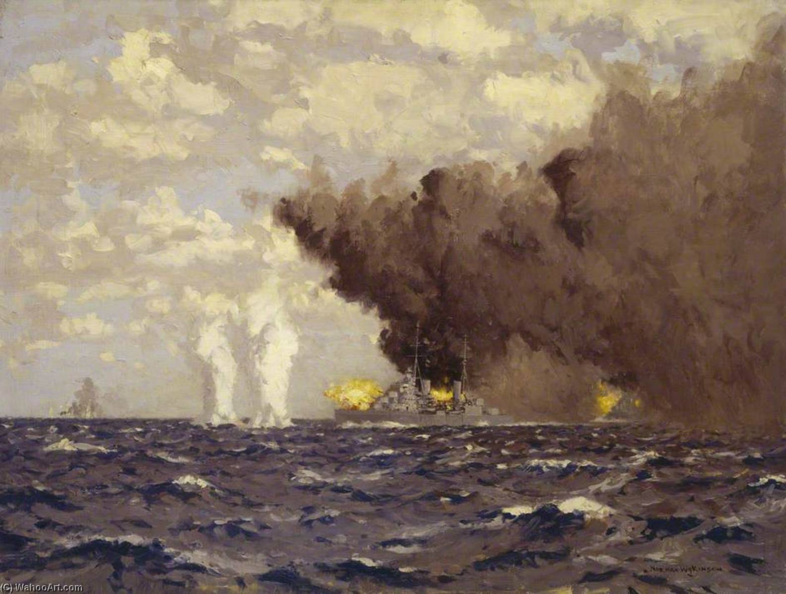 Admiral Vian's Action At The Battle Of Sirte, 22 March 1942 — Norman Wilkinson