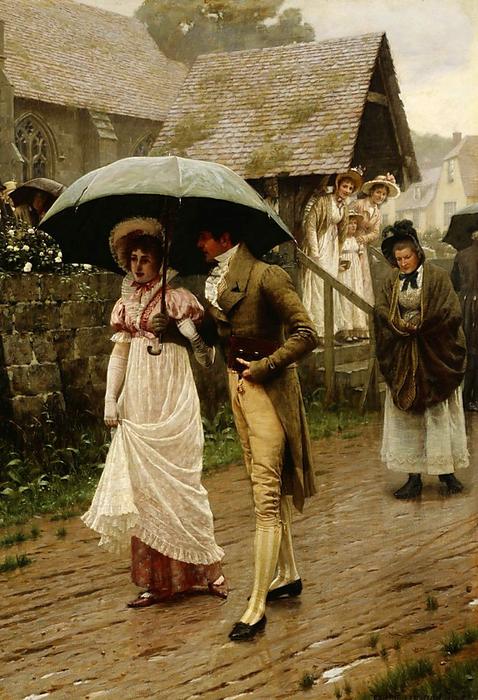 A Wet Sunday Morning — Edmund Blair Leighton