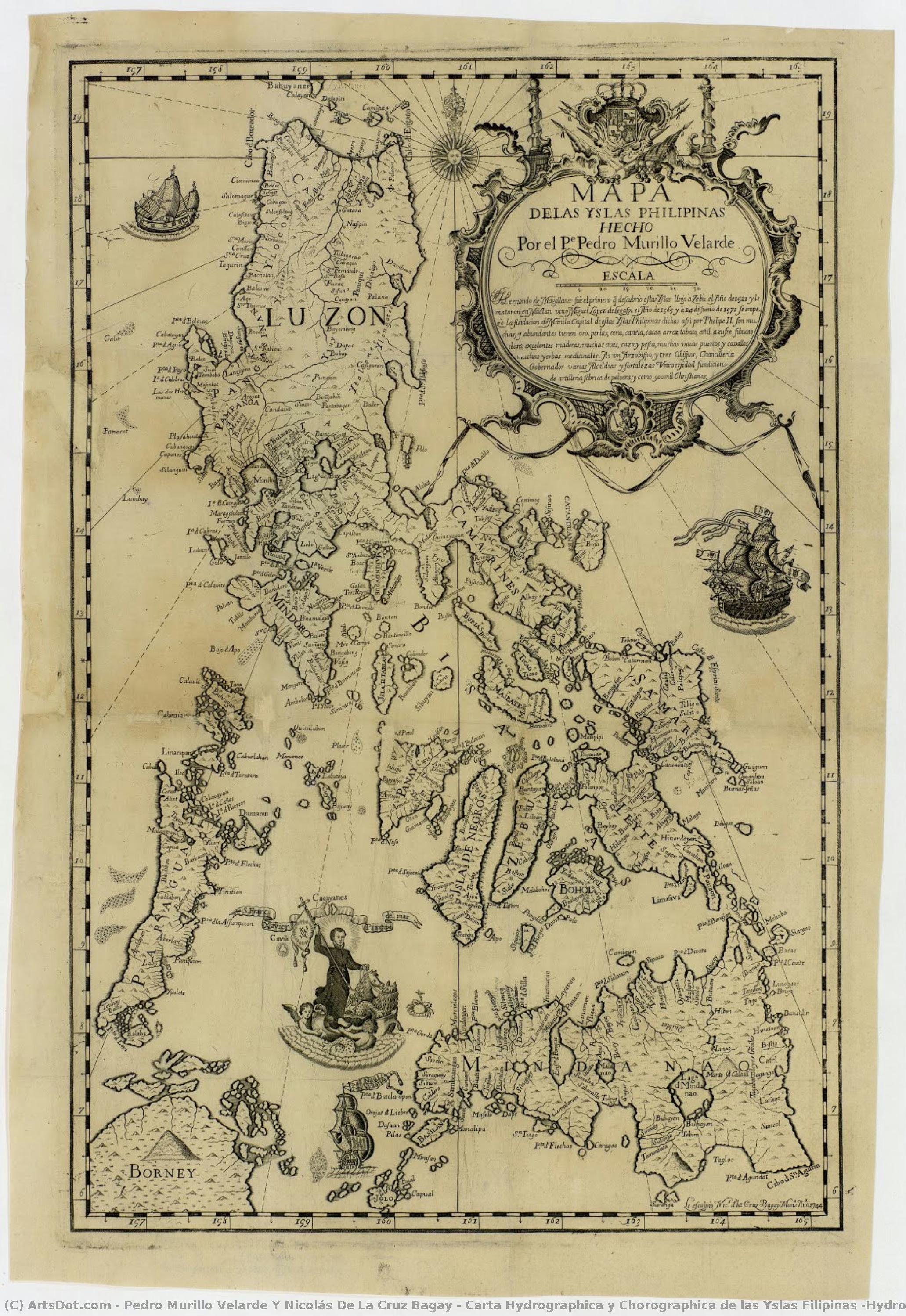 Carta Hydrographica Y Chorographica De Las Yslas Filipinas (hydrographic And Chorographic Map Of The Philippines) — Pedro Murillo Velarde Y Nicolás De La Cruz Bagay