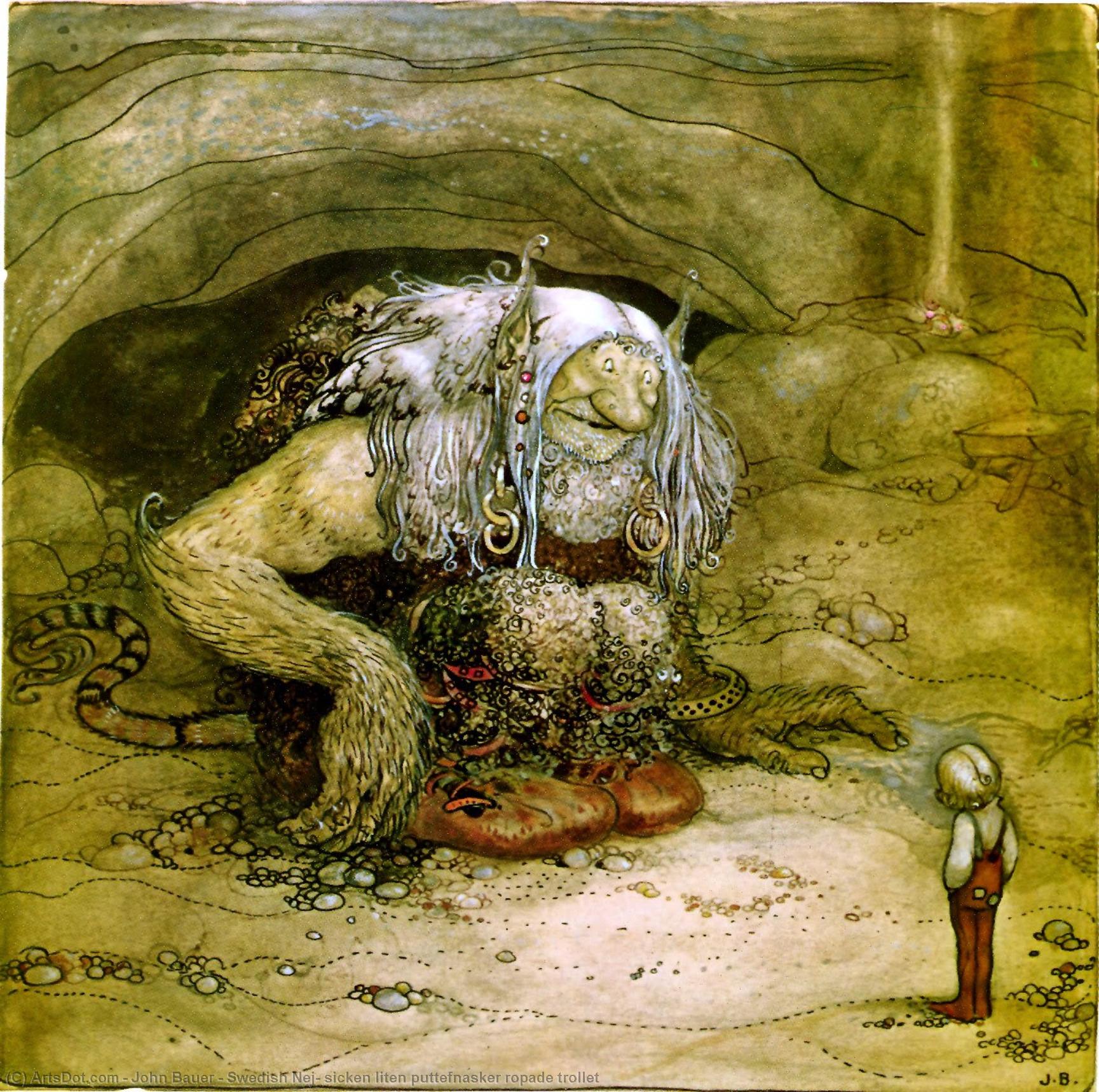 Swedish Nej, Sicken Liten Puttefnasker Ropade Trollet — John Albert Bauer