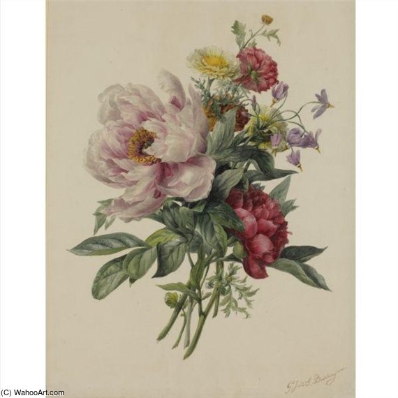 A Still Life With Peonies And Other Flowers — Geraldine Jacoba Van De Sande Bakhuyzen