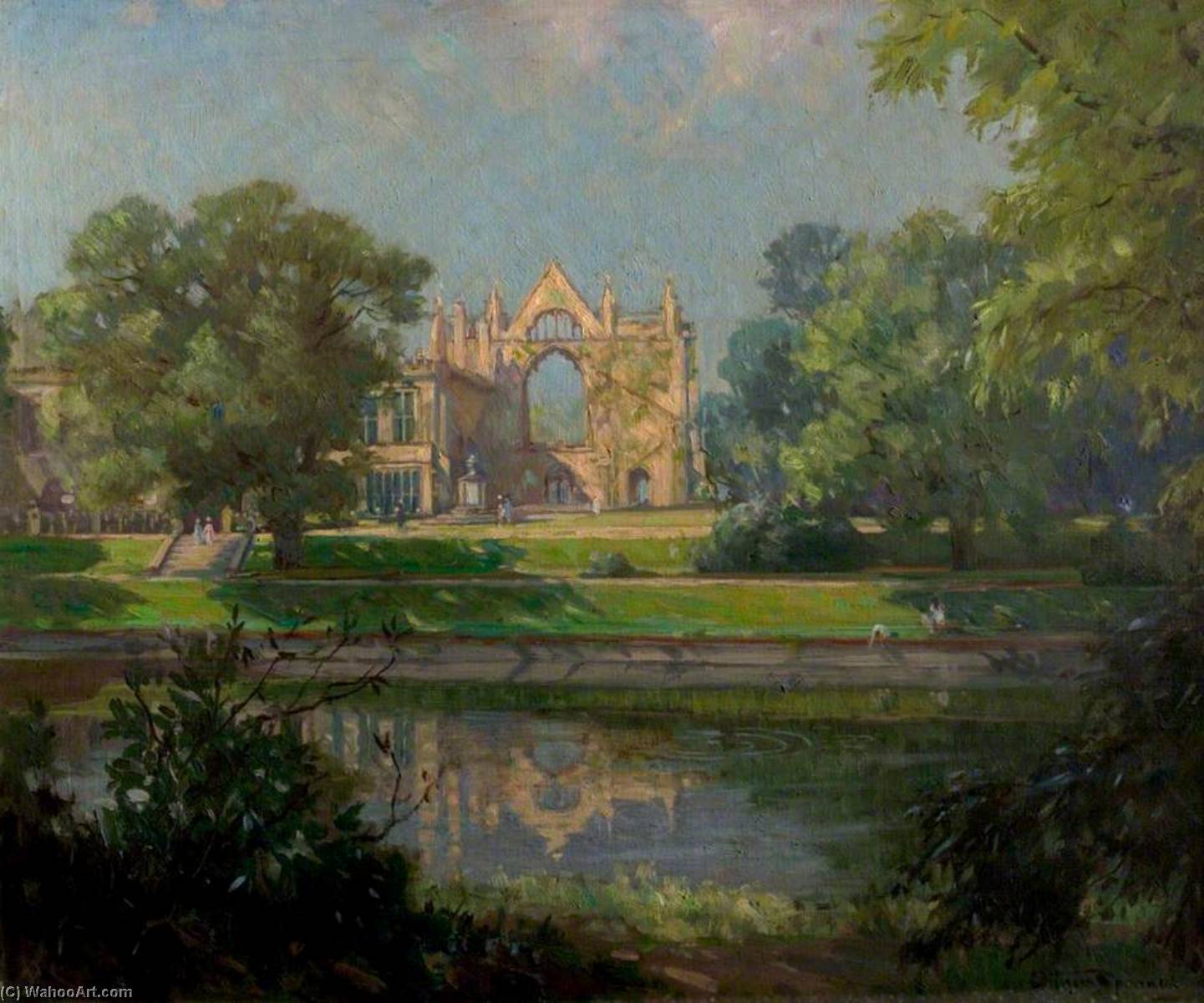 Newstead Abbey From The East, Nottinghamshire (eagle Pond, Newstead Abbey) — Arthur Spooner