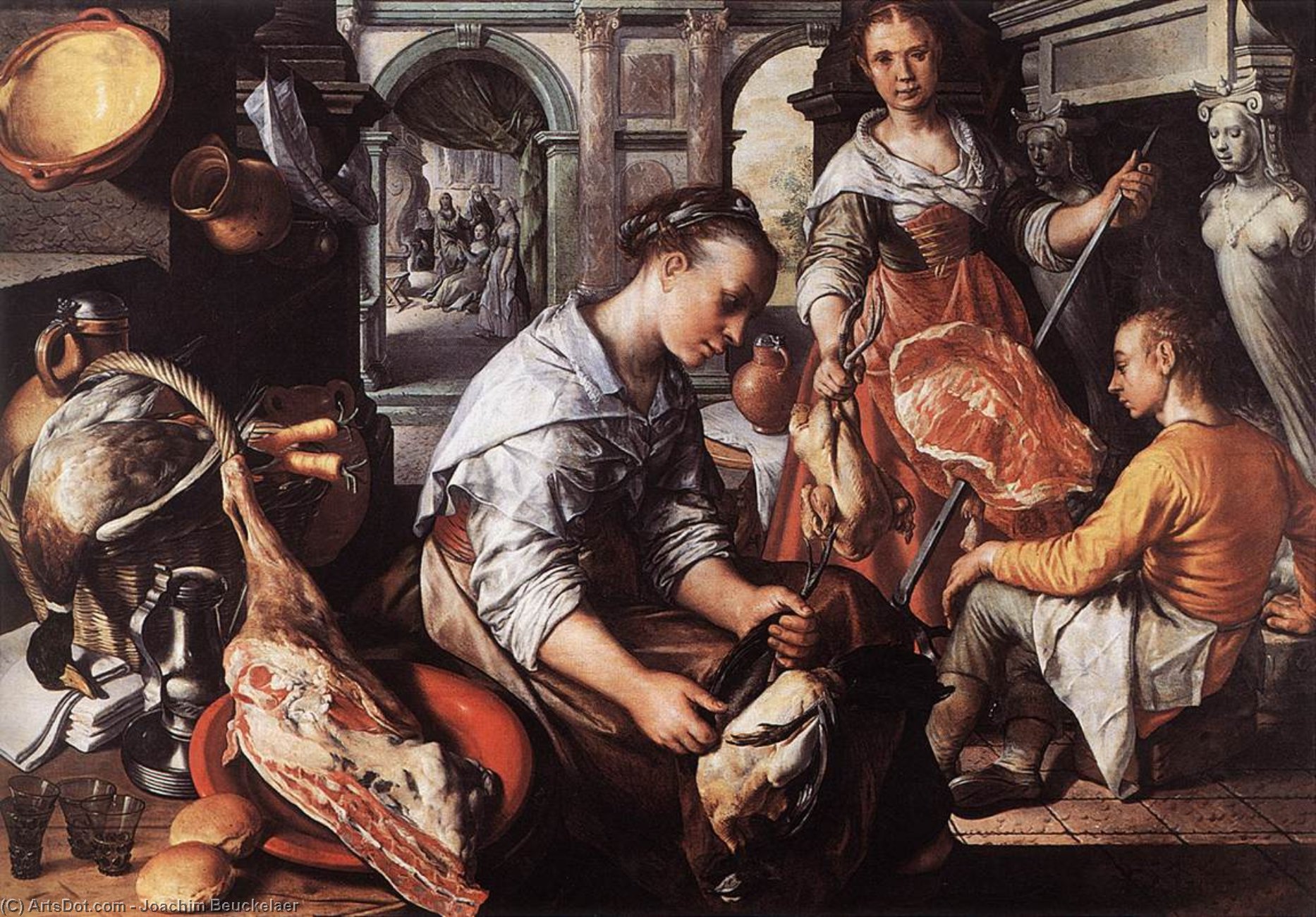 Christus Im Haus Von Martha Und Maria — Joachim Beuckelaer