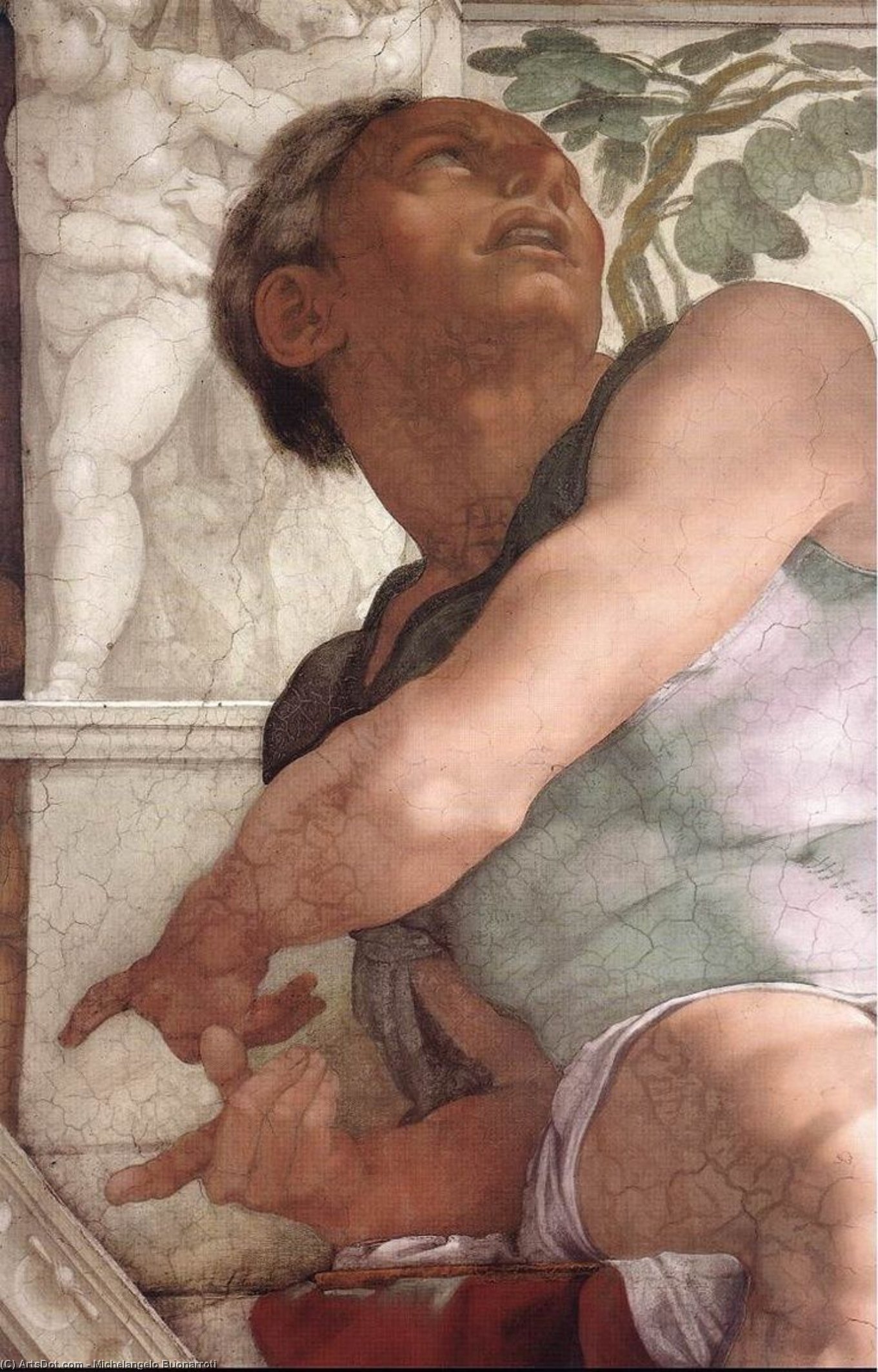 Jonah (detail) — Michelangelo Buonarroti