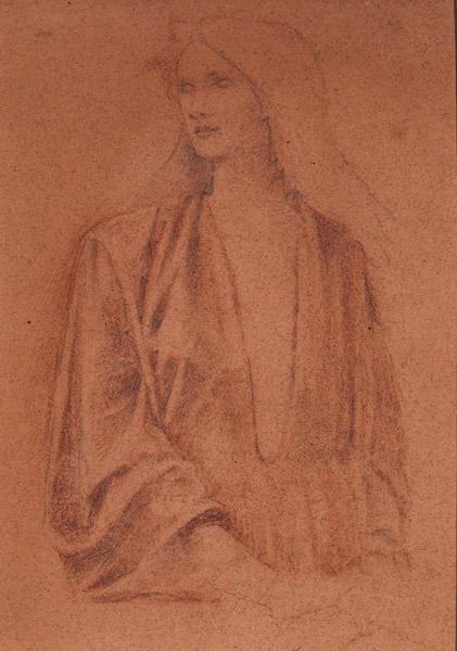 A Half Length Portrait Of A Girl- Study For Arthur In Avalon — Edward Coley Burne-jones