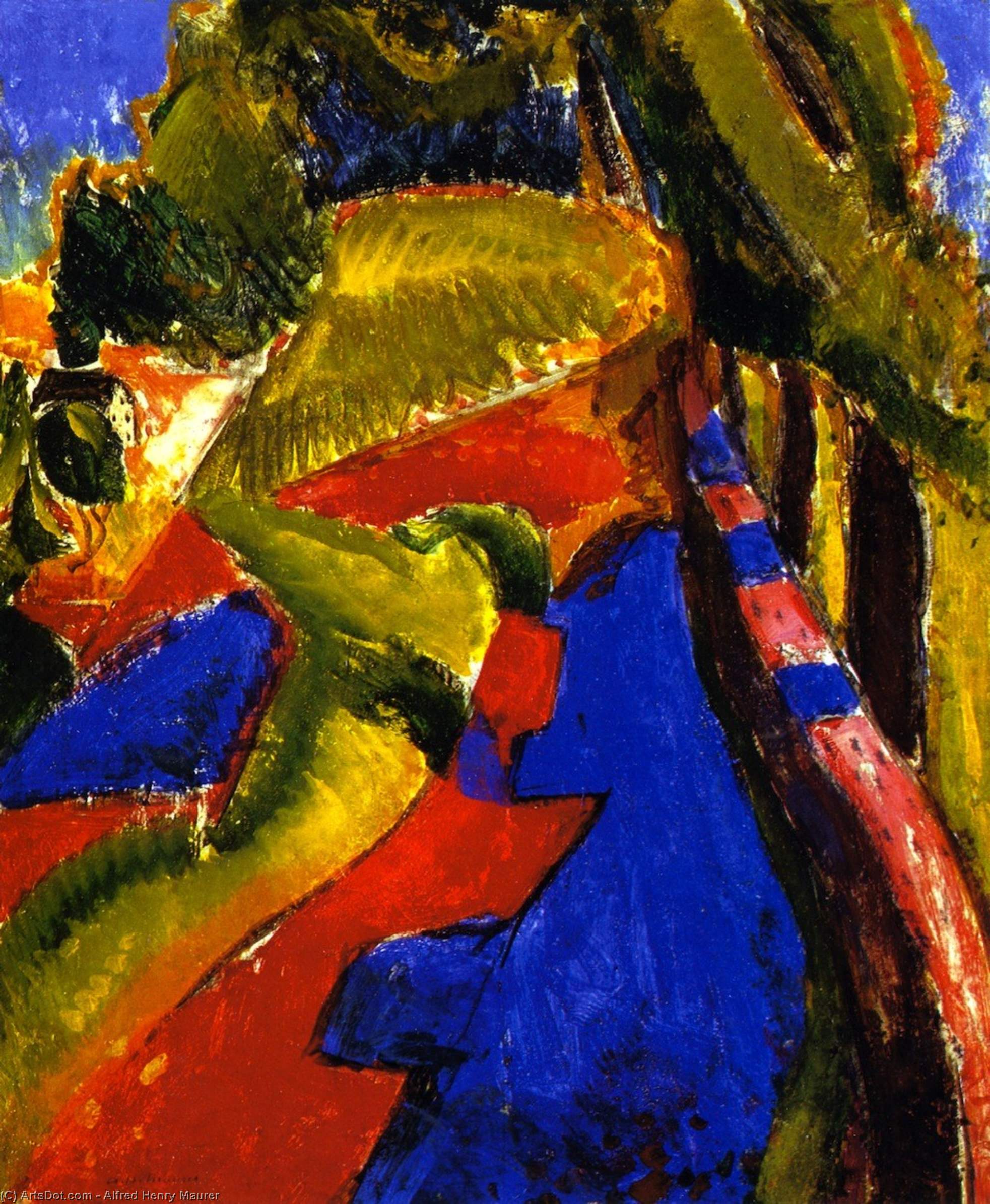 Fauve Landscape With Red And Blue — Alfred Henry Maurer