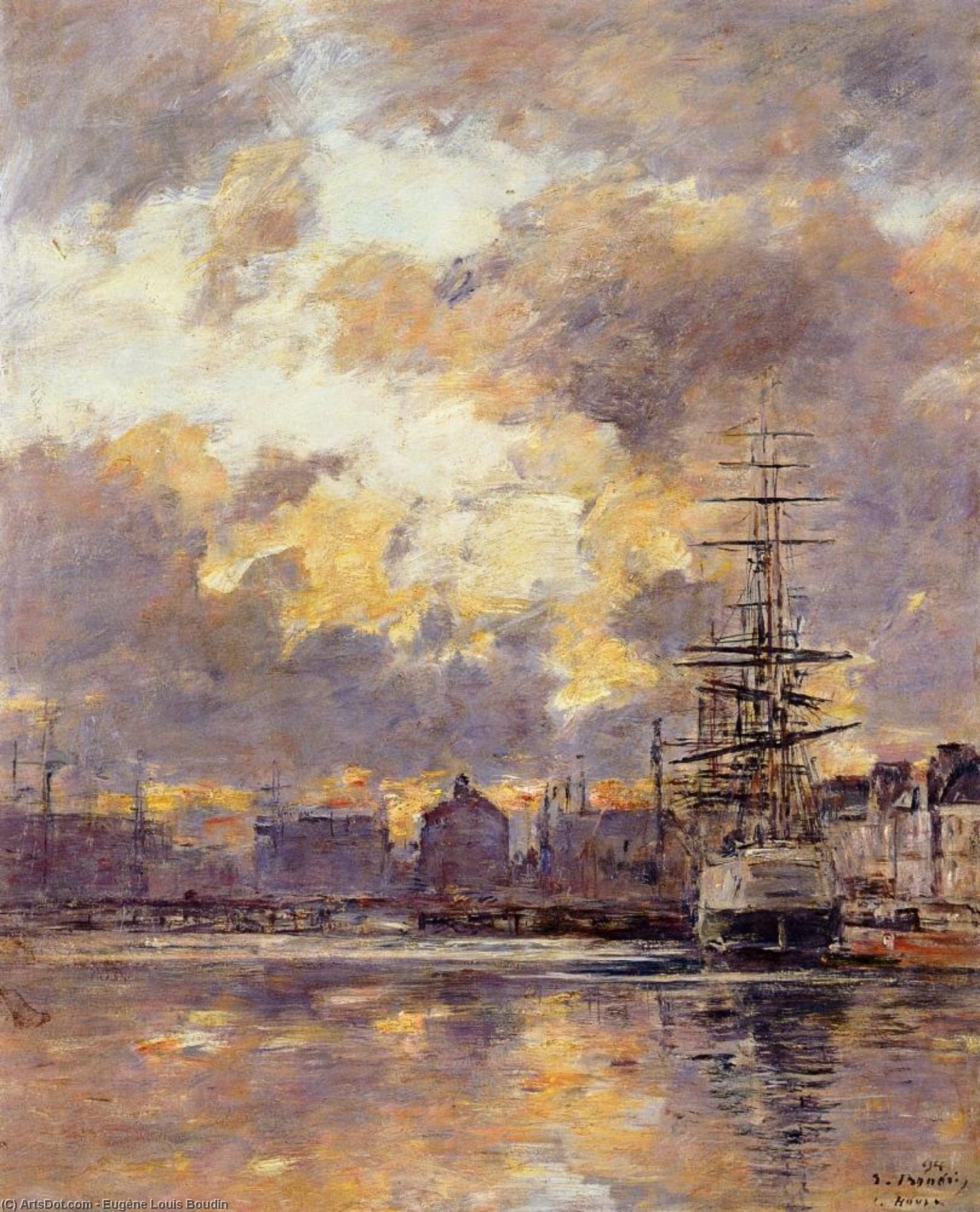 Le Havre. Commerce Basin. — Eugène Louis Boudin