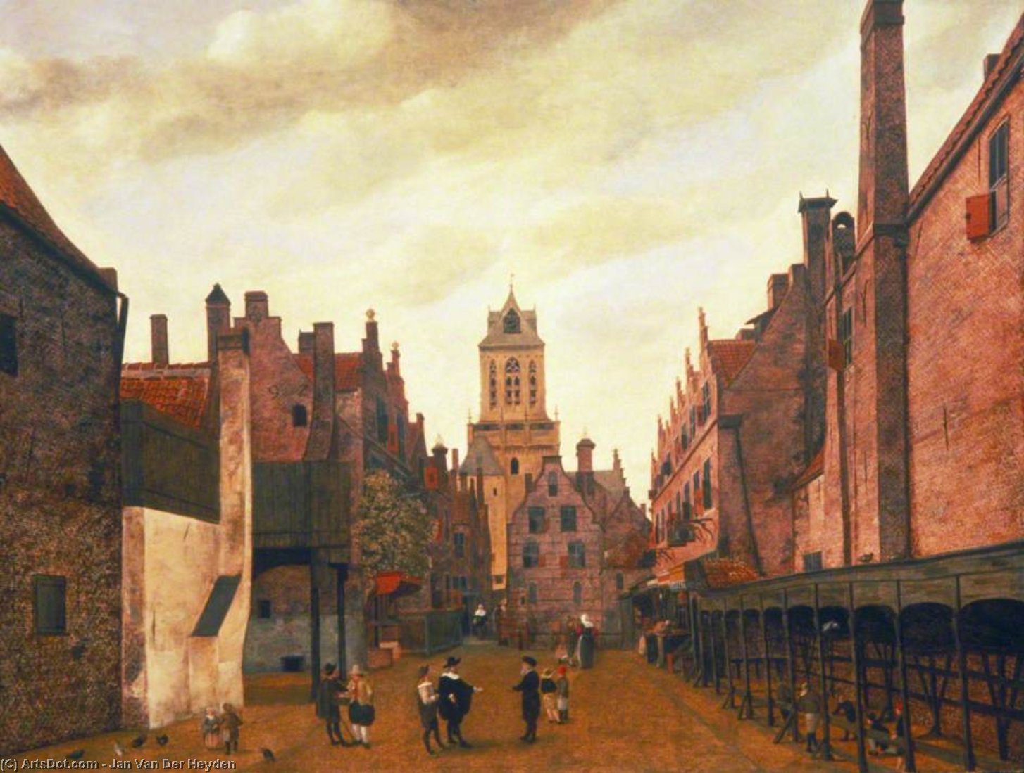 View Of The Boterbrug With The Tower Of The Stadhuis, Delft, Holland — Jan Van Der Heyden