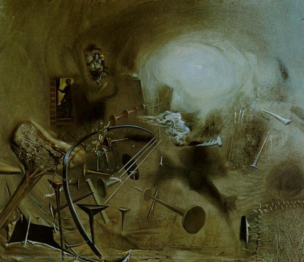 Portrait Of Juan De Pareja Repairing A String Of His Mandolin, 1960 — Salvador Dalí