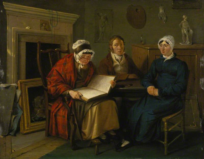 Alexander Carse (c.1770–1843), Artist (said To Be A Self Portrait Of Alexander Carse With His Mother And Sister) — Alexander Carse