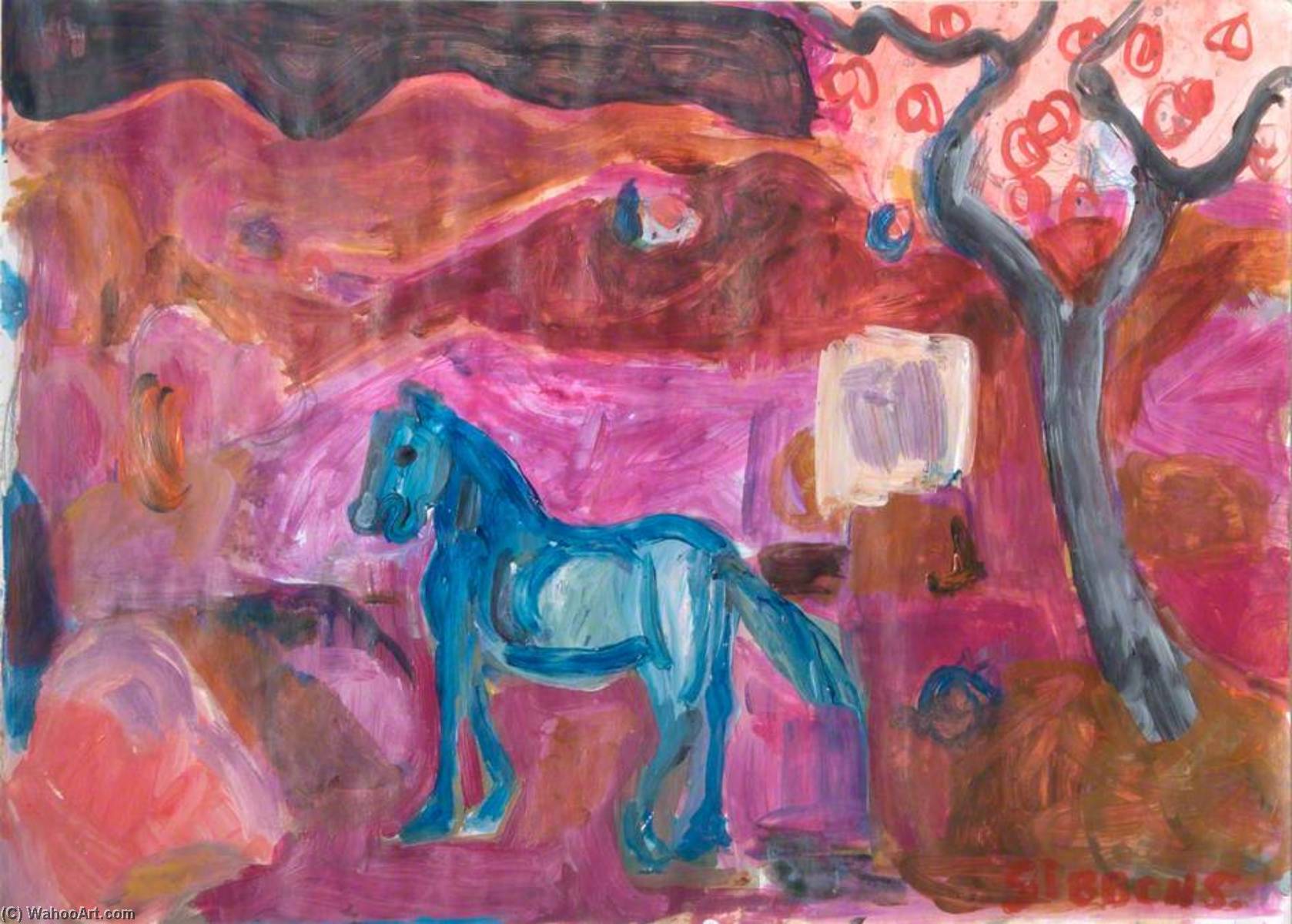 Horse In An Andalusian Landscape Ii (diptych, Right Panel) — Carole Gibbons