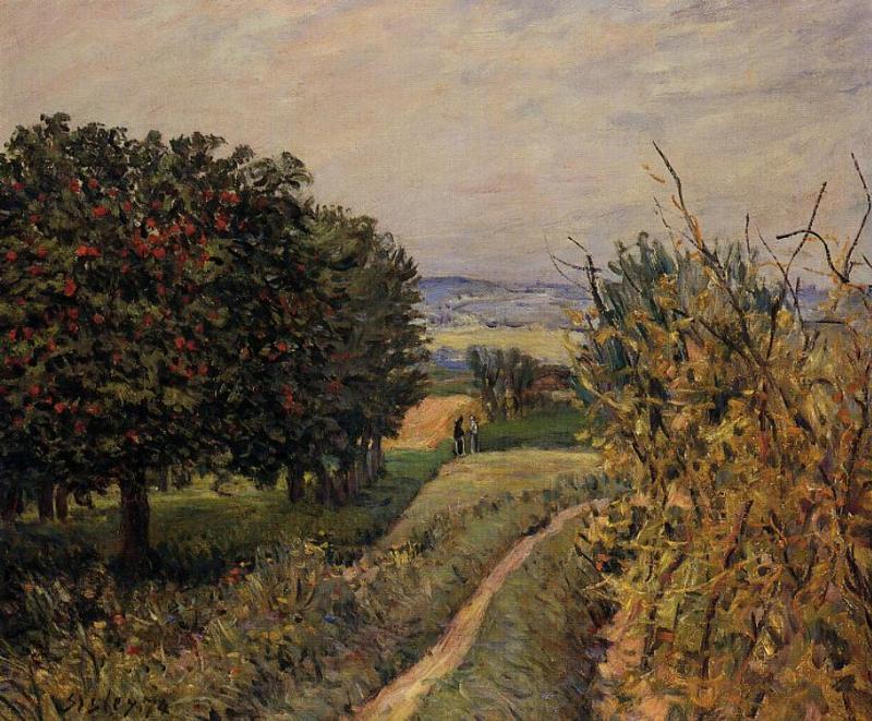 Among The Vines Near Louveciennes — Alfred Sisley