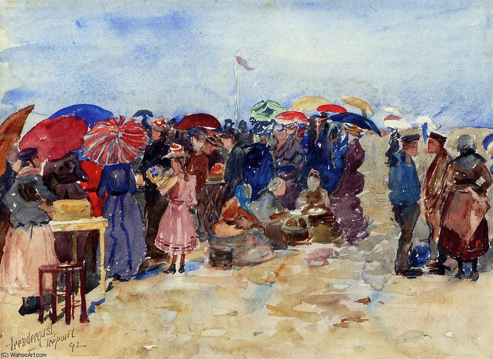 A Very Sunny Day, Treport — Maurice Brazil Prendergast