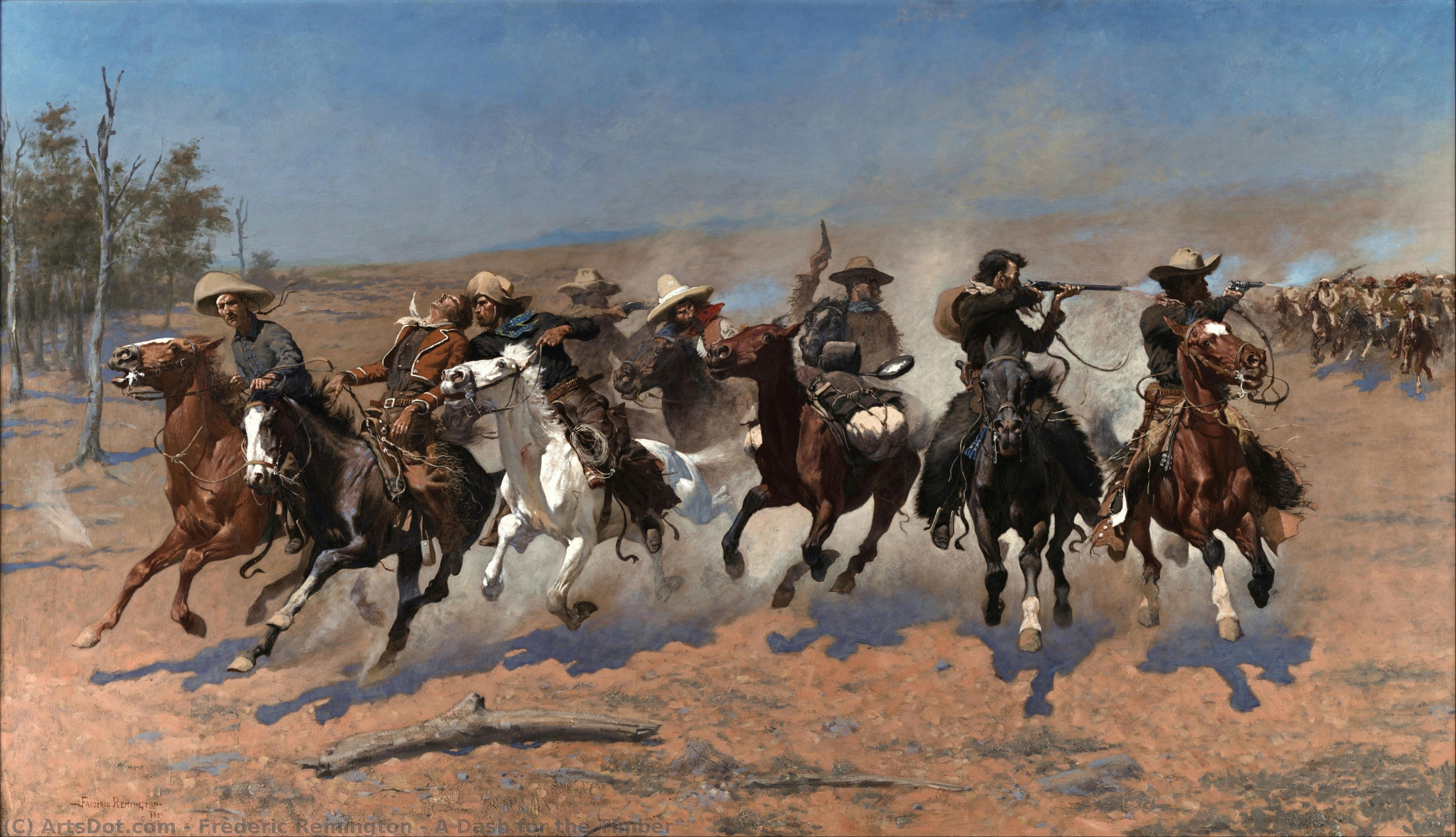 A Dash For The Timber — Frederic Remington