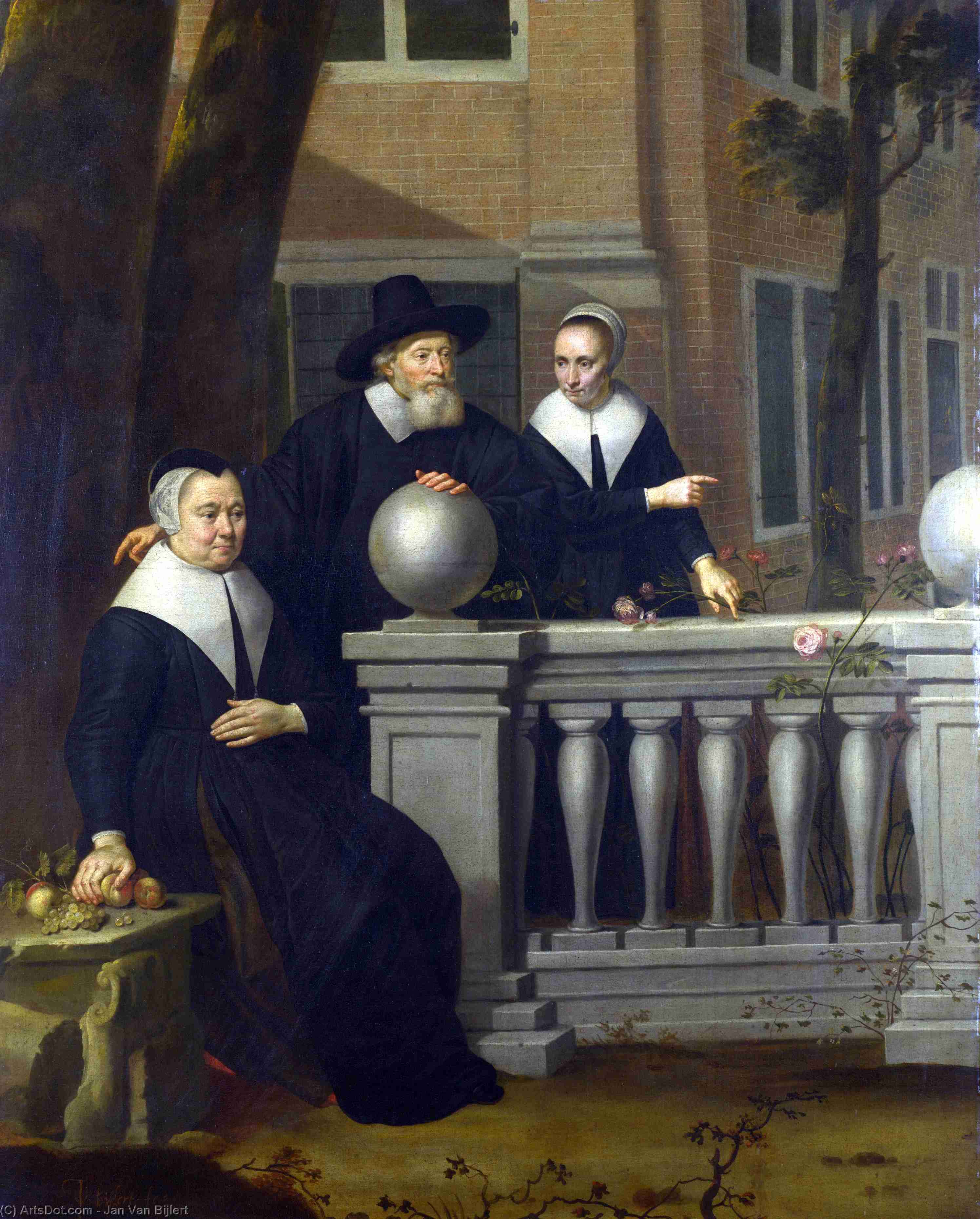 Portrait Of An Elderly Man And Two Women — Jan Van Bijlert