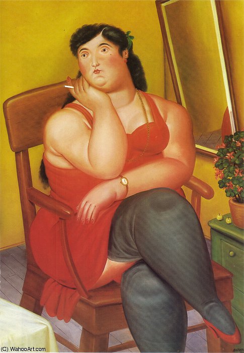 La Colombienne Assise — Fernando Botero