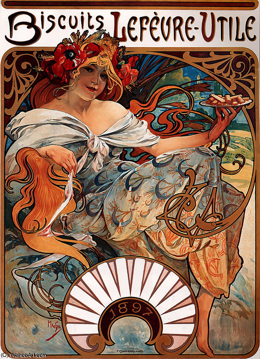 Biscuits Lefevre-utile Litho — Альфонс Муха
