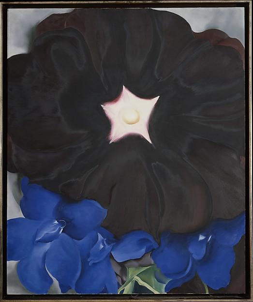 Black Hollyhock, Blue Larkspur — Georgia O'keeffe