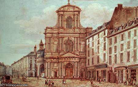 View Of The Portal Of The Church Of Saint-gervais — Victor Jean Nicolle