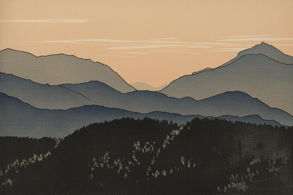 Twilight Silhouettes: The Eternal Blue Ridges — Olivier Rivière