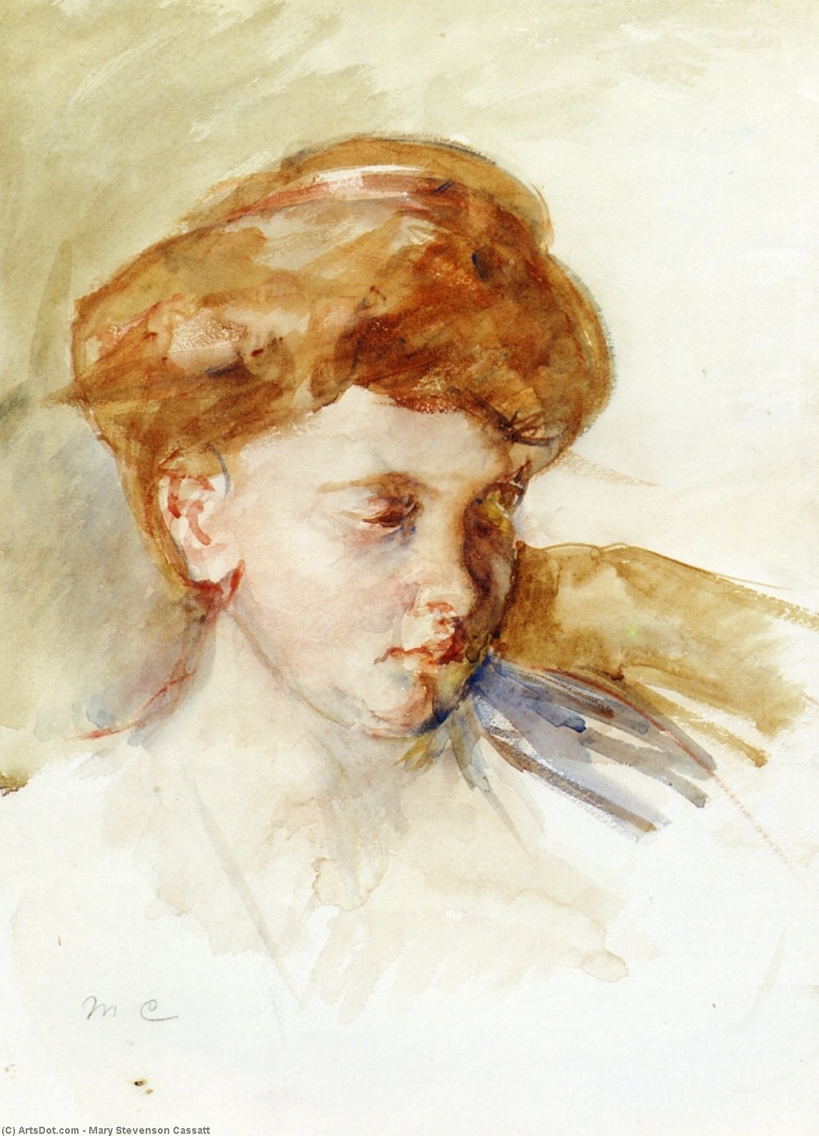 Head Of A Young Woman — Mary Stevenson Cassatt