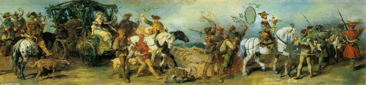 Der Jubiläumszug. Jagdgruppe Mit Beutewagen — Hans Makart