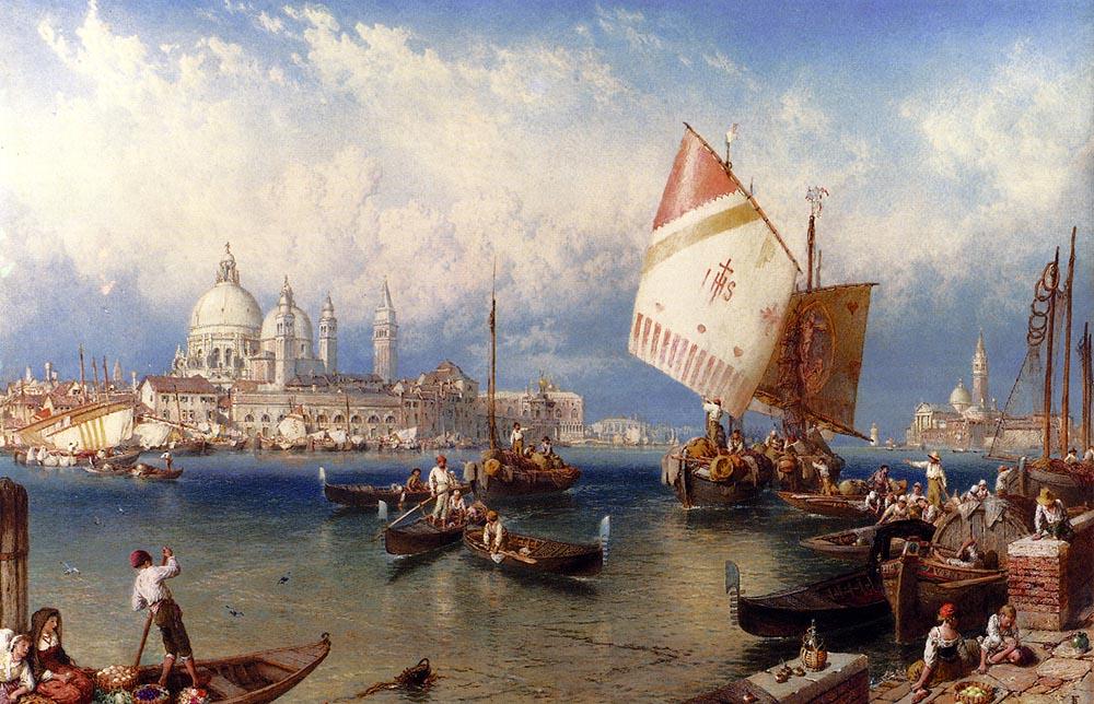 A Market Day On The Giudecca, Venice — Myles Birket Foster