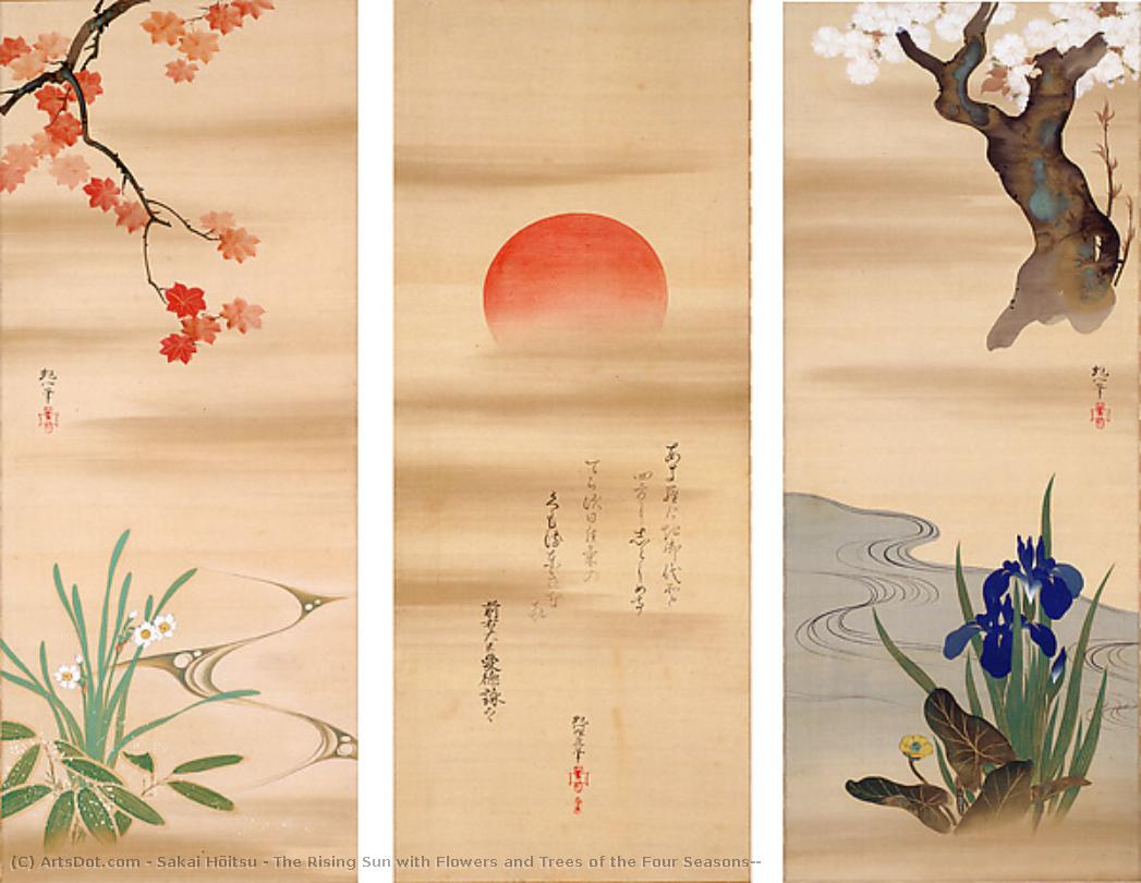 The Rising Sun With Flowers And Trees Of The Four Seasons — Sakai Hōitsu