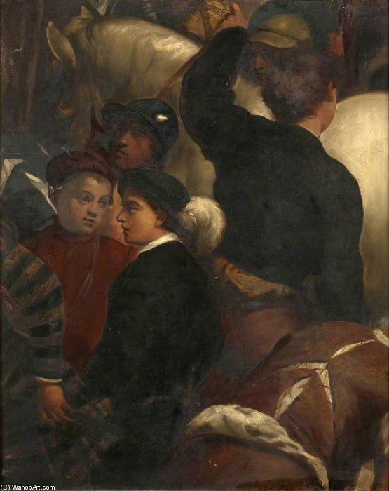 A Group Of Soldiers With A Grey Horse — Patrick William Adam