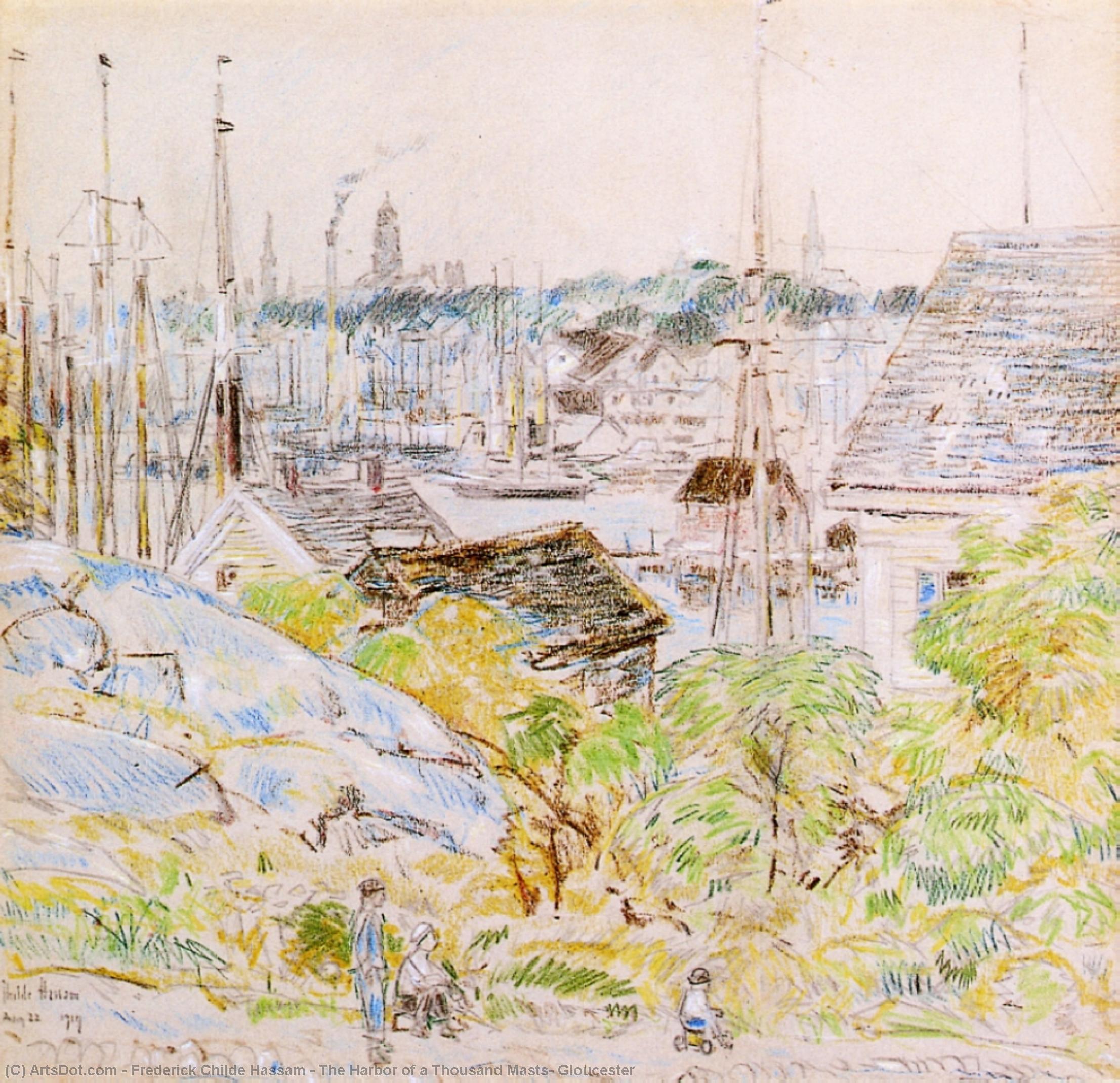 The Harbor Of A Thousand Masts, Gloucester — Frederick Childe Hassam