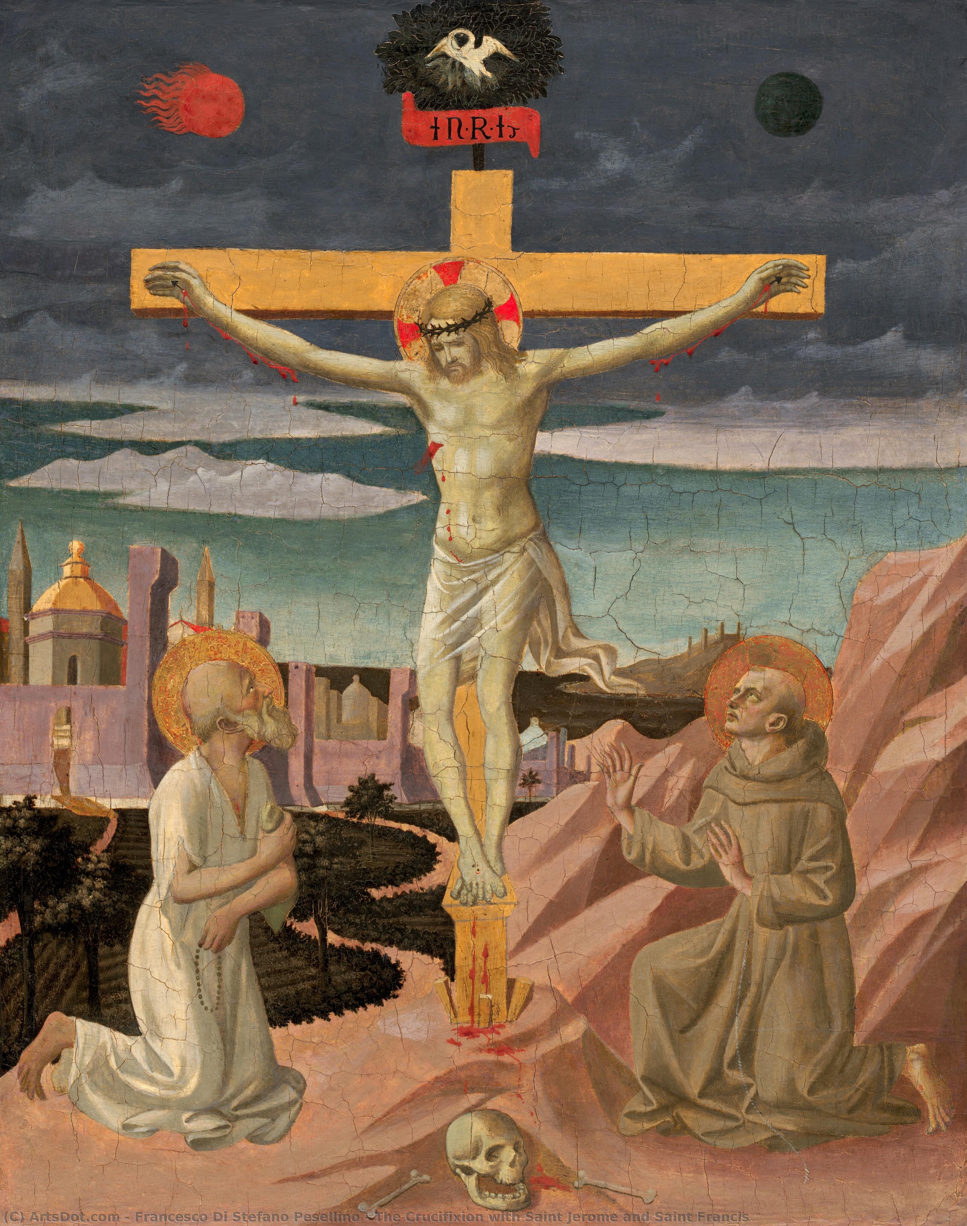 The Crucifixion With Saint Jerome And Saint Francis — Francesco Di Stefano Pesellino