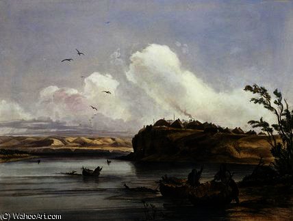 Mih-tutta-hankush, A Mandan Village — Karl Bodmer