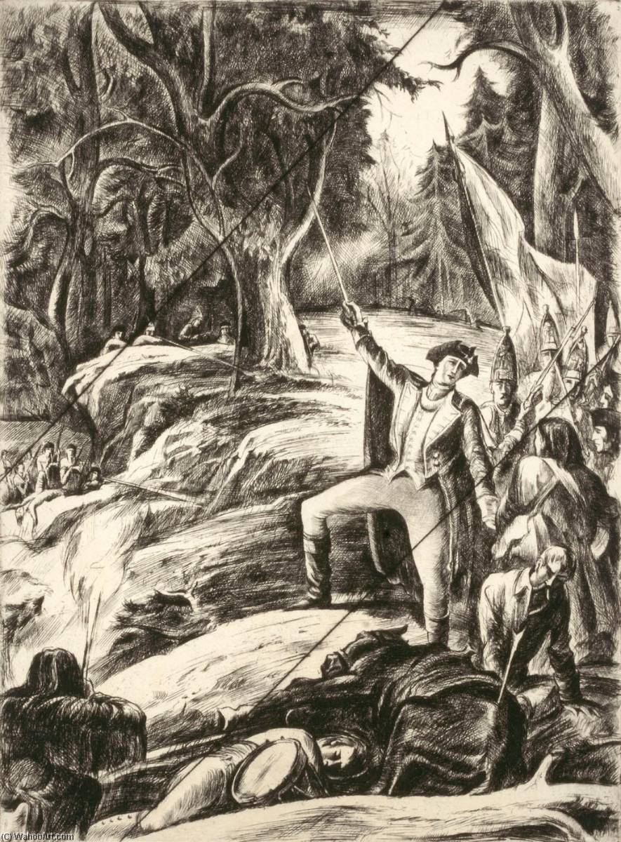 Washington At Braddock's Defeat (cancelled Plate From The Portfolio The Bicentennial Pageant Of George Washington ) — Earl Horter