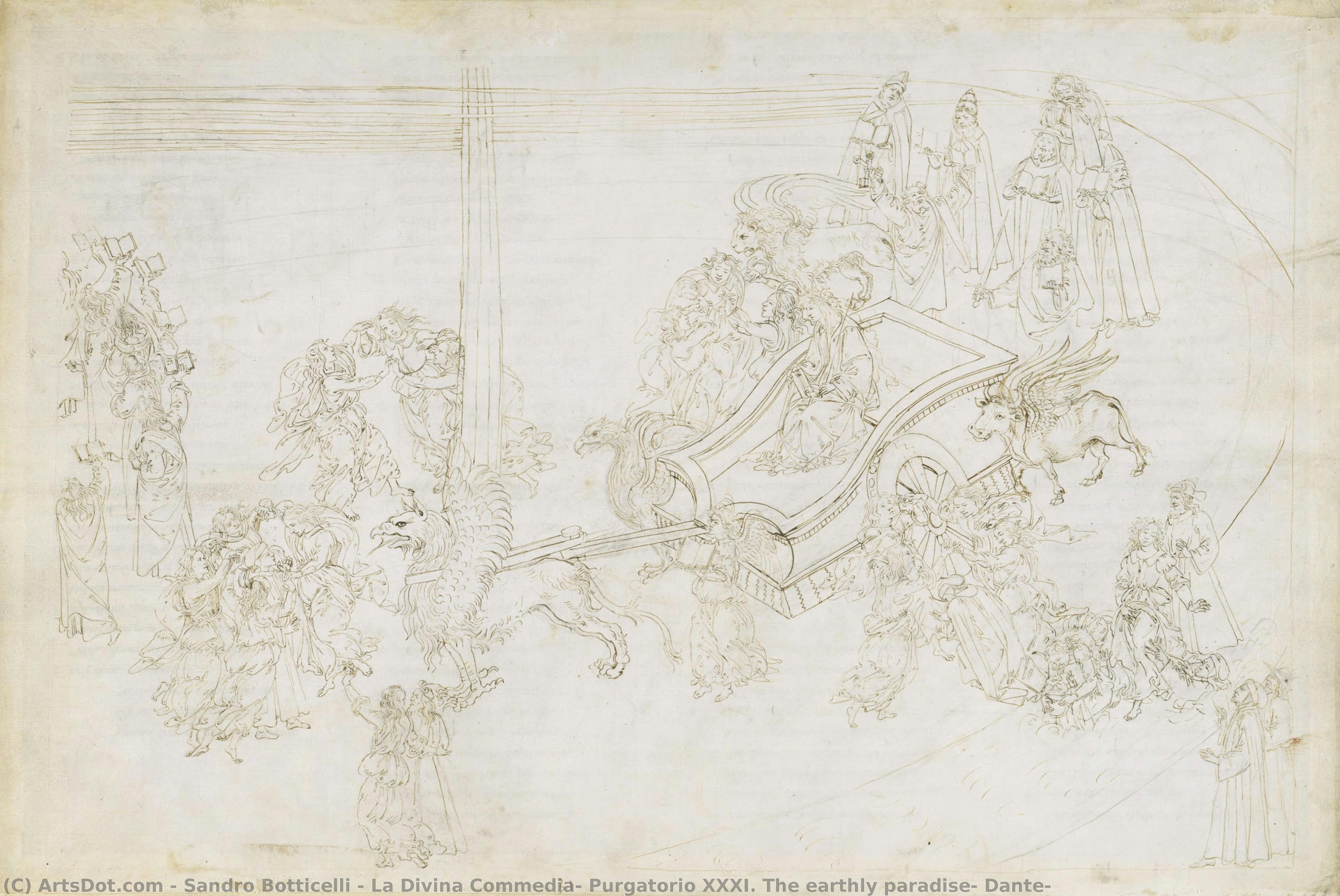 La Divina Commedia, Purgatorio Xxxi. The Earthly Paradise: Dante — Sandro Botticelli