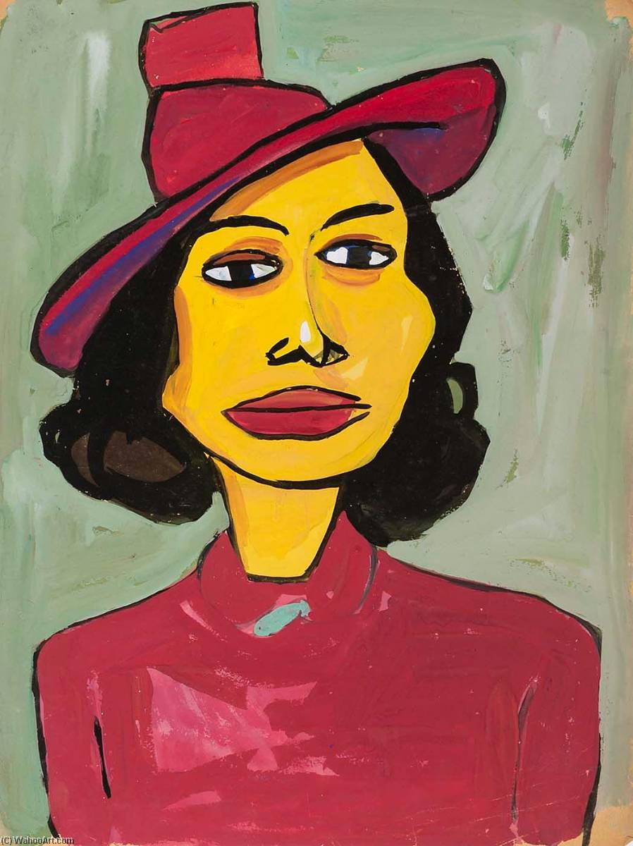 Woman In A Red Hat — Виљем Хенри Џонсон