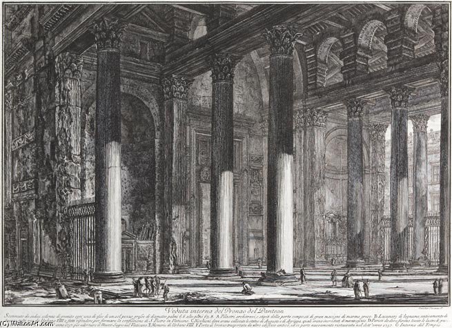 Veduti Interna Del Pronao Del Panteon — Giovanni Battista Fontana