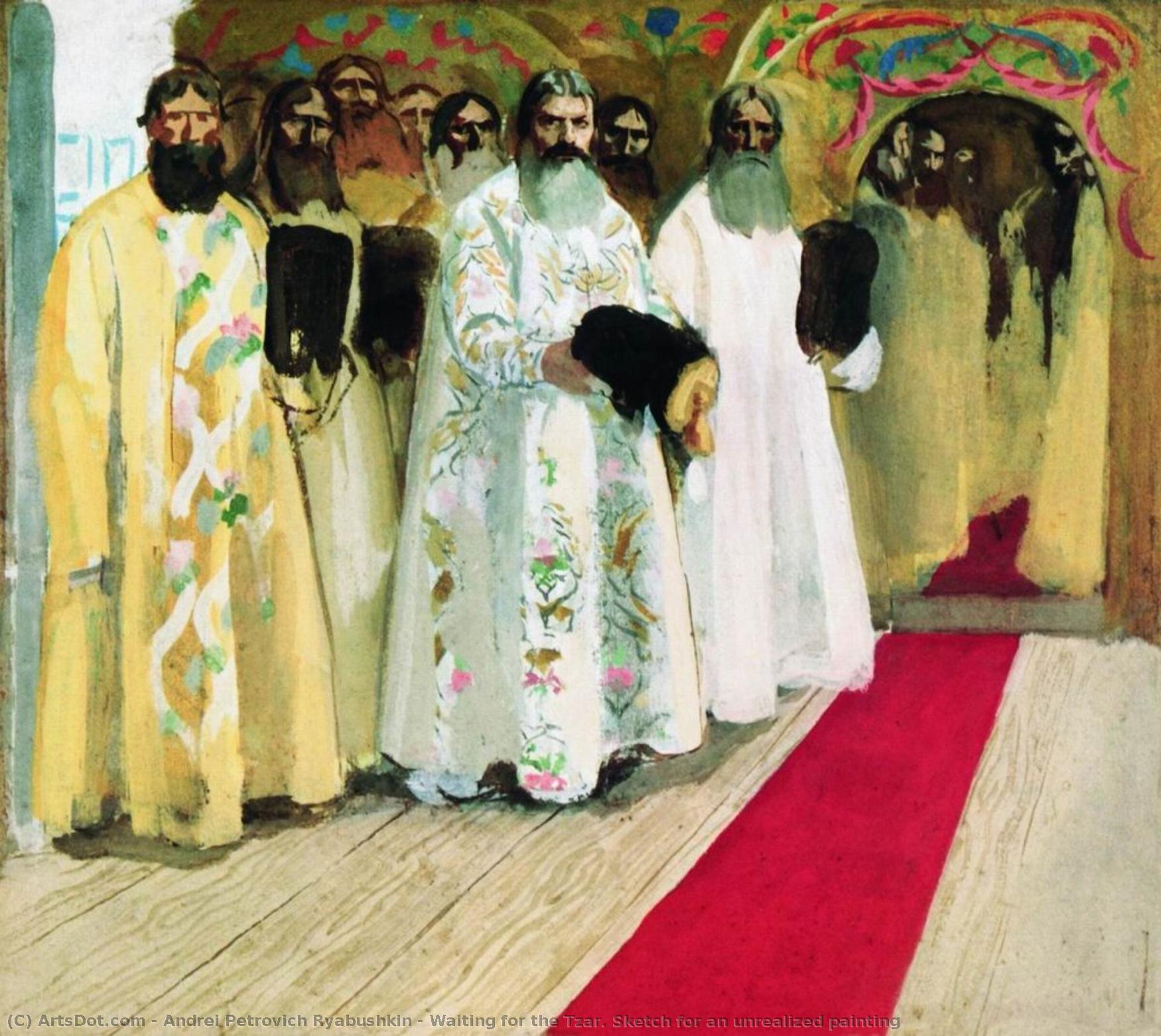 Waiting For The Tzar. Sketch For An Unrealized Painting — Andrei Petrovich Ryabushkin