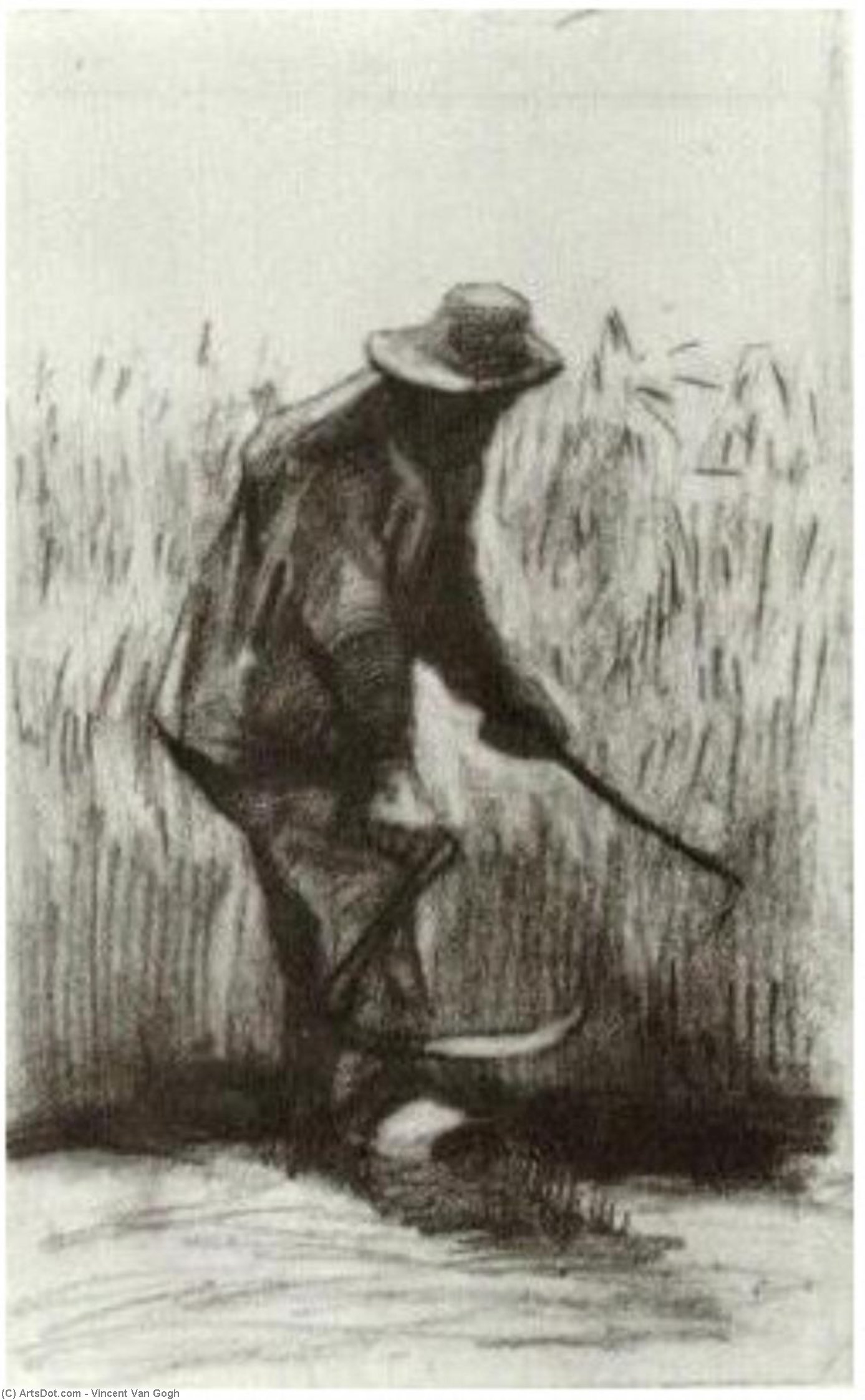 Peasant With Sickle, Seen From The Back — Vincent Willem Van Gogh