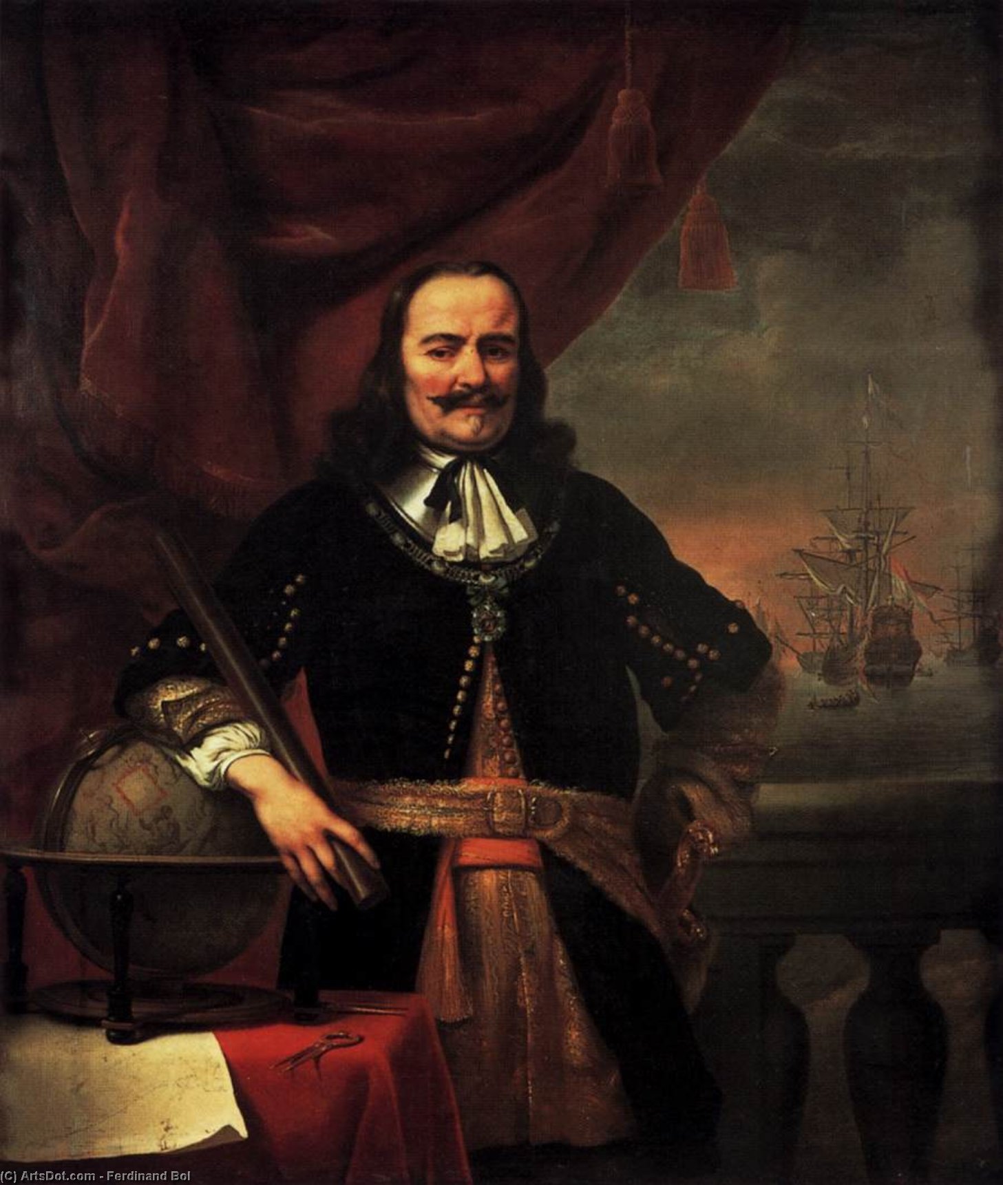 Portrait Of Michiel Adriaansz De Ruyter — フェルディナント・ボル
