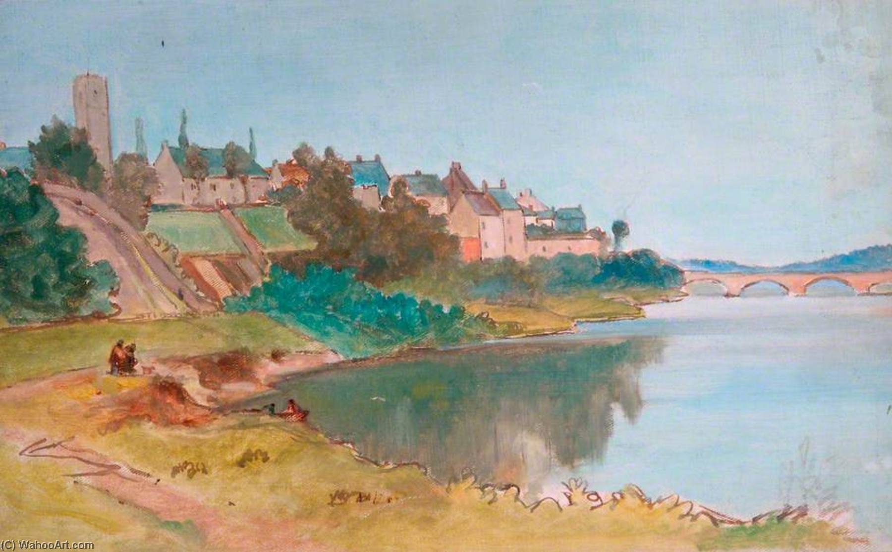 Village With A River — William Henry Charlton