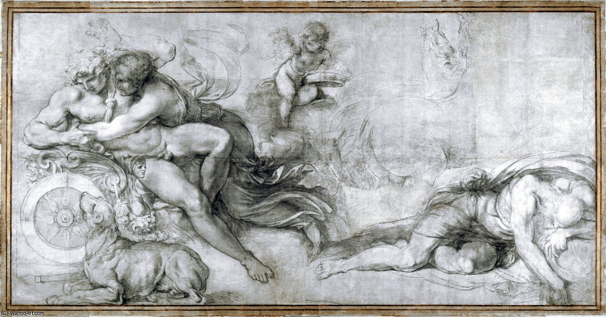 Cephalus Carried Off By Aurora In Her Chariot — Agostino Carracci