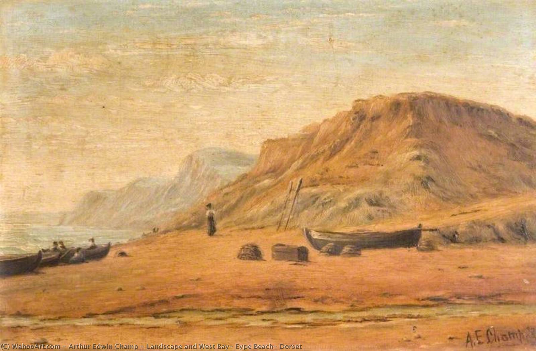Landscape And West Bay, Eype Beach, Dorset — Arthur Edwin Champ