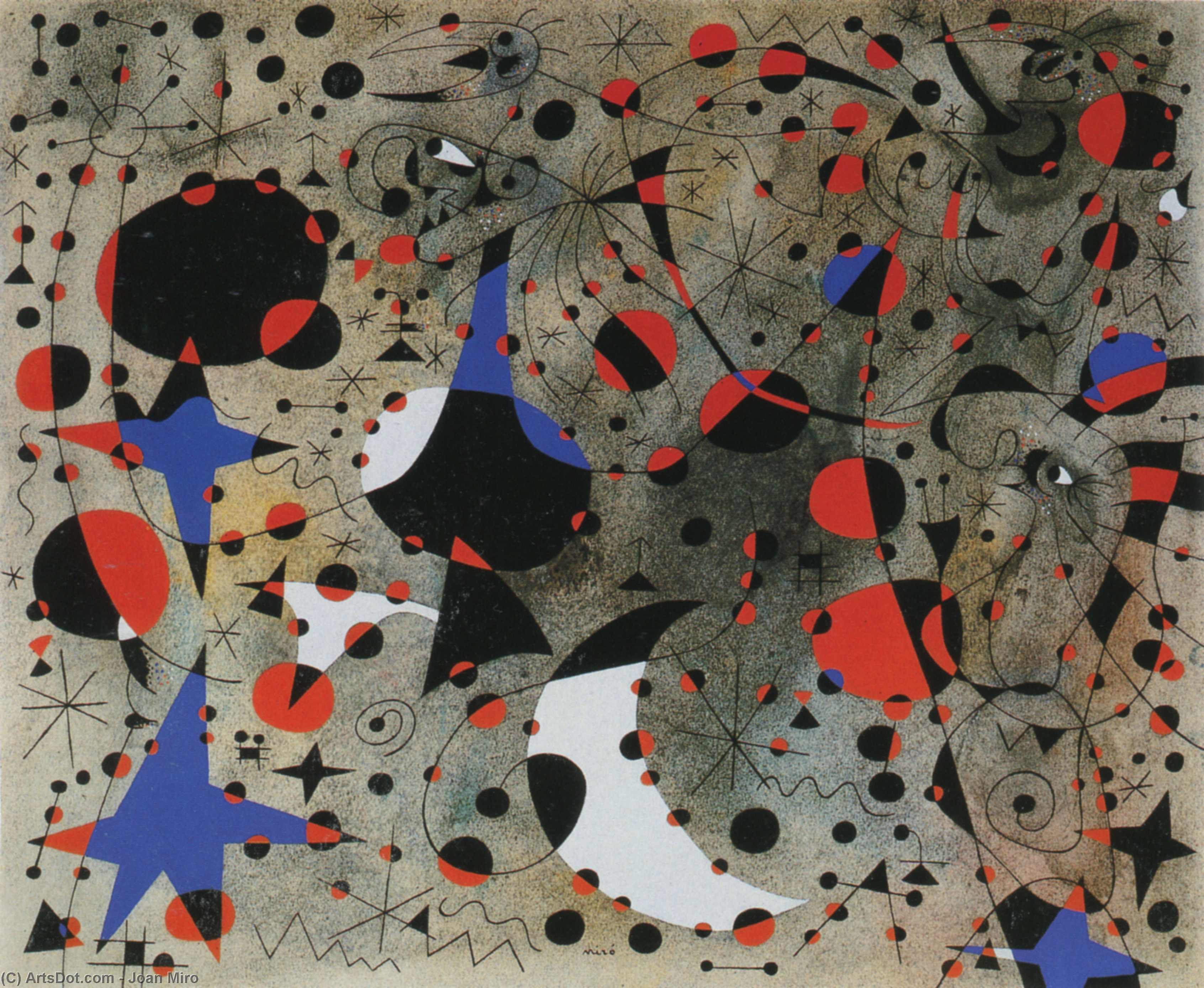 El Canto Del Ruiseñor A Media Noche Y La Lluvia Matinal — Joan Miró