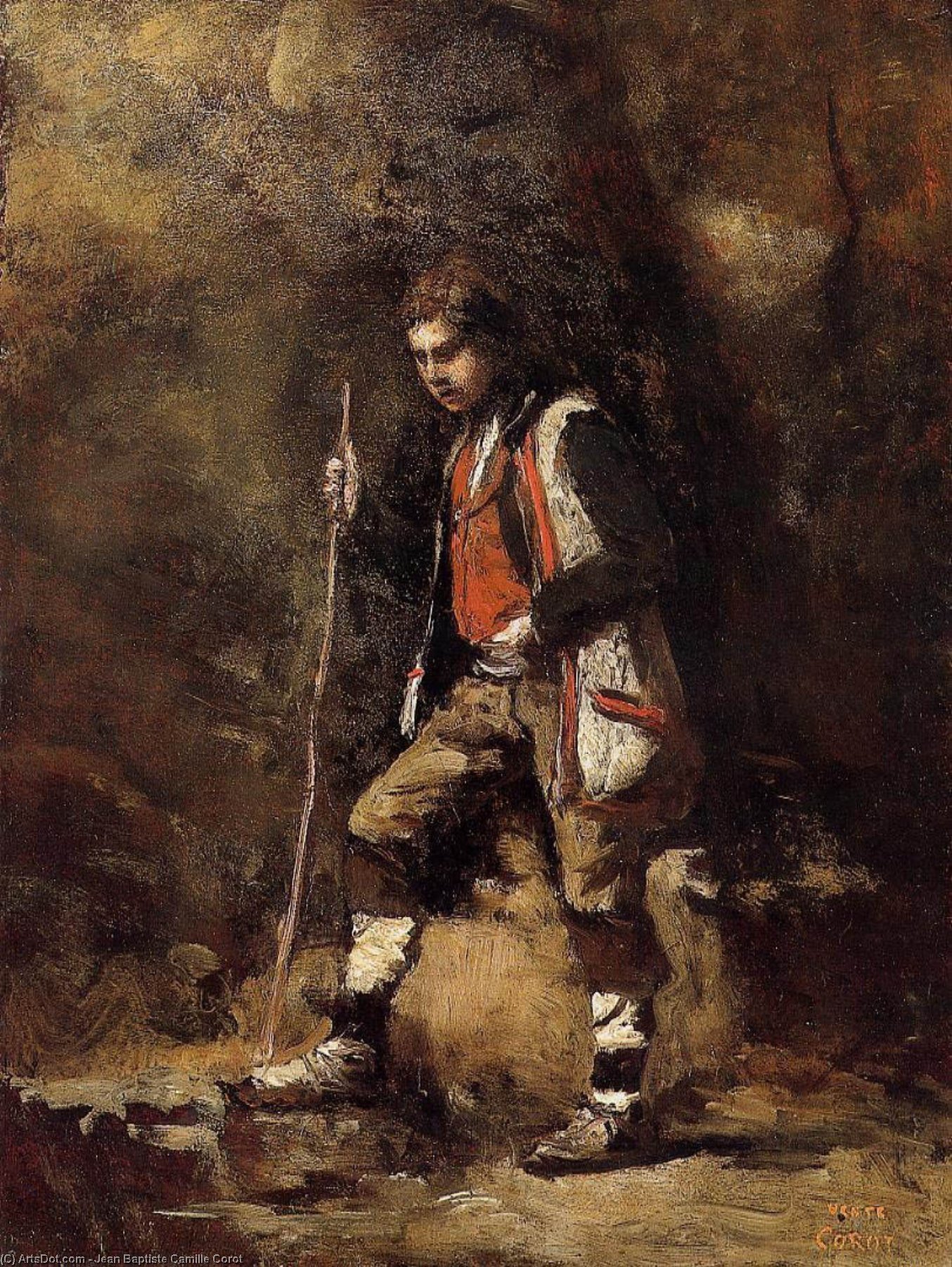 Junger Italienischer Patriot In Den Bergen — Jean-baptiste-camille Corot