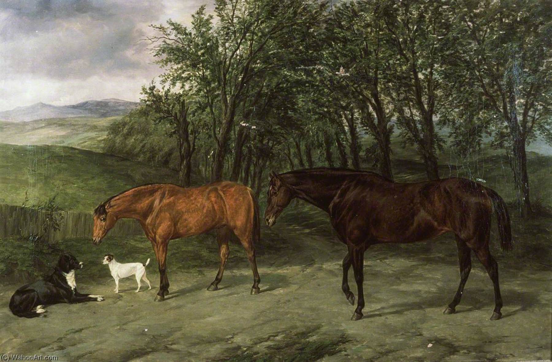 Portrait Of Hunters, 'honey' And 'heckford' — William Luker