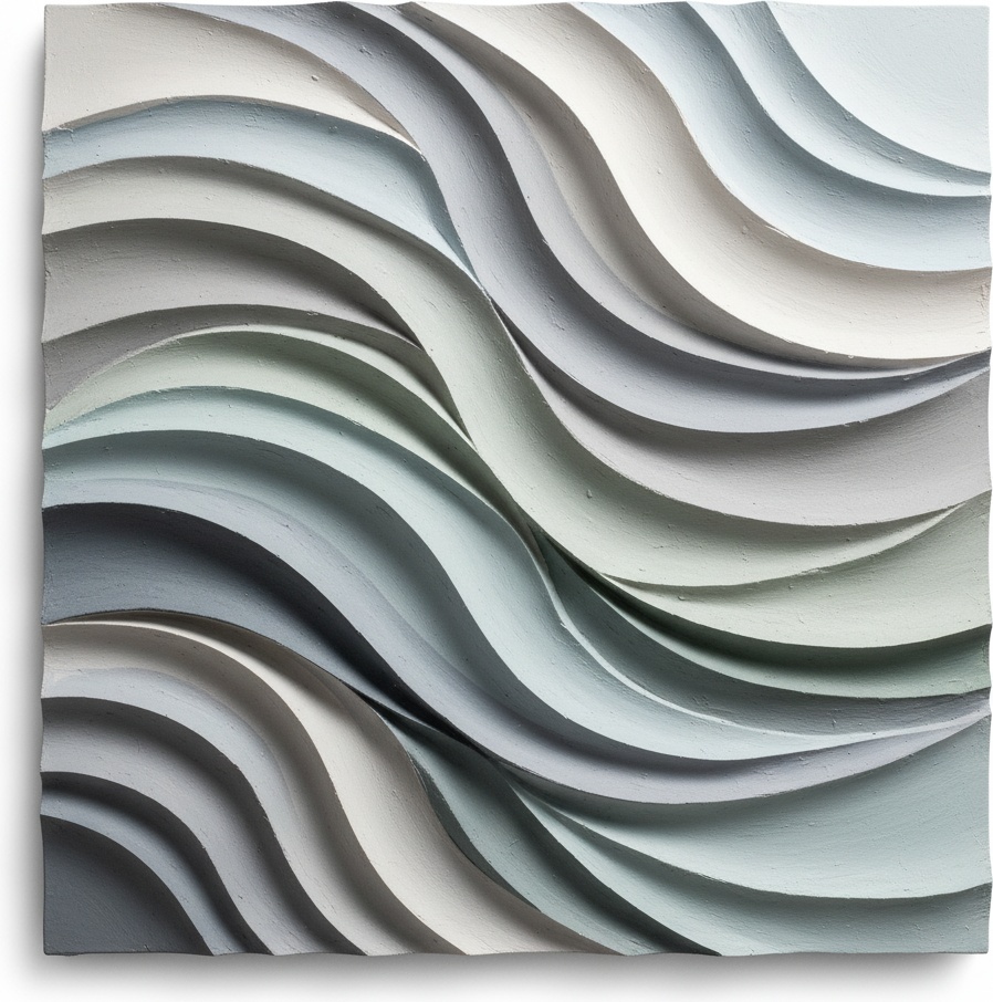 Ephemeral Tides Of Slate: A Monochromatic Study In Rhythmic Depth And Form — Laurent Roche