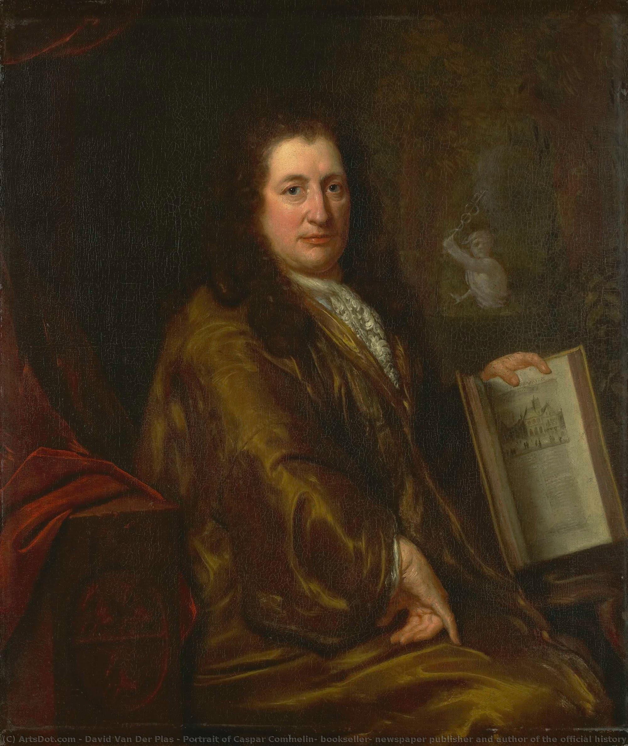 Portrait Of Caspar Commelin, Bookseller, Newspaper Publisher And Author Of The Official History Of Amsterdam "beschrijvinghe Van Amsterdam"of 1693, David Van Der Plas, 1693 - 1704 — David Van Der Plas
